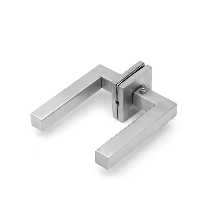 Set di serrature a leva per porte in tubo Ss in metallo per porte interne europee in acciaio inossidabile per impieghi gravosi quadrati