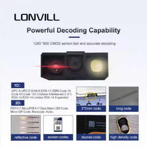LONVILL lector de tarjetas RFID de larga distancia mini lector de código de barras IP67 a la venta, lector de código QR TCP IP con USB RS232 - Product Image 2