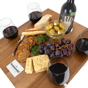 Ngoài Trời Bảng Tiện Dụng Rượu Vang Dã Ngoại Bảng Với 4 Kính Kệ Có Thể Gập Lại Rượu Vang Khay Gấp Bằng Gỗ Dã Ngoại Bảng - Product Image 4