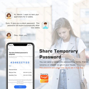 爱索智能锁榫眼图雅WIFI TTlock控制指纹电子数字触摸屏键盘密码钥匙智能门锁 - Product Image 4