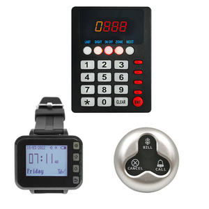Equipo de restaurante de cocina teclado numérico inalámbrico, sistema de botón de llamada plateado - Product Image 1