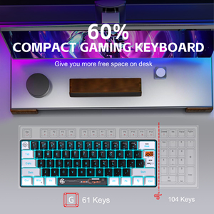 2025ใหม่คีย์บอร์ดเล่นเกมมินิ61คีย์ RGB backlit แบบมีสาย USB คีย์บอร์ดออกแบบตามหลักสรีรศาสตร์แบบพกพาได้พร้อมปุ่มเมมเบรนพิมพ์สไตล์เครื่อง - Product Image 5