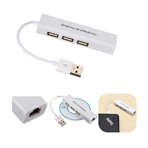 Adattatore USB Ethernet Hub USB a scheda di rete Lan RJ45 per Mac iOS Windows 98SE/2000/ME/XP/Vista/7 con HUB USB 2.0 a 3 porte - Product Image 3