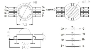 12W 4X3W Rgbw <strong>Led</strong> 8 Pin High Power <strong>Led</strong> with Epiled Chip - Product Image 2