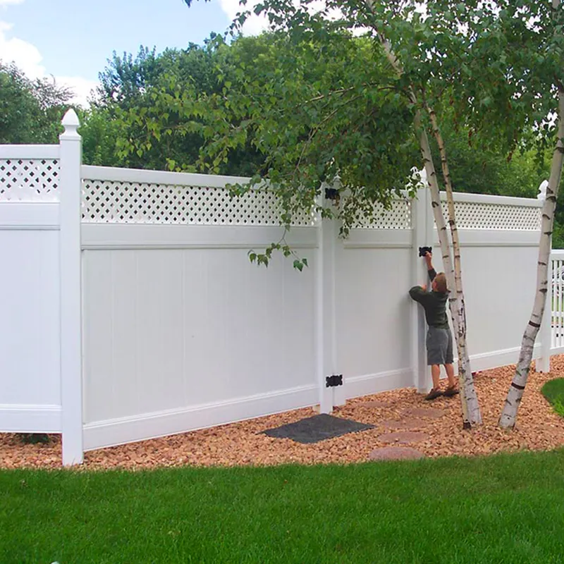 Sam-uk sıcak satış kolay monte anti ultraviyole beyaz pvc gizlilik çit vinil plastik ev çiti panelleri