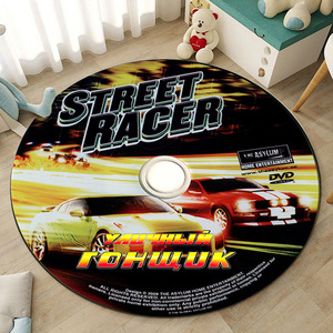モダンスタイルのゲームキャラクターGTAラグラウンドカードロゴカーペットアニメスタイル3Dラウンドラグ