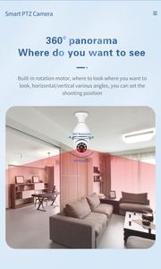 Telecamera Wifi sicurezza IP CCTV videosorveglianza HD 1080P 360 panoramica visione notturna bidirezionale lampadina Audio
