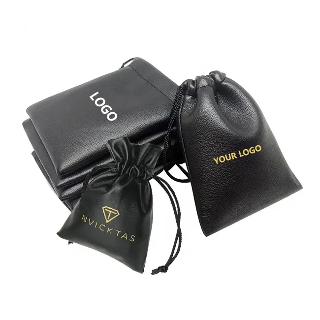 Oem özel kabartmalı logo lüks İpli gözlük zar kamera izle hediye mücevher çantası kahverengi siyah pu deri takı kılıfı