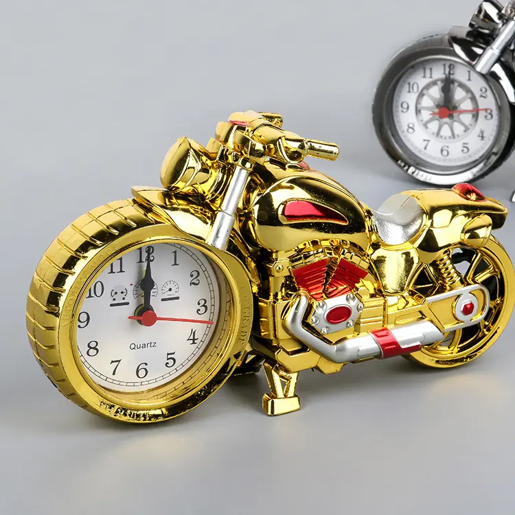 นาฬิกาปลุกมอเตอร์ไซค์แบบย้อนยุค,นาฬิกาตั้งโต๊ะใช้ไฟแบตเตอรี่พกพาได้เหมาะสำหรับเป็นของขวัญตกแต่งโต๊ะเพื่อน