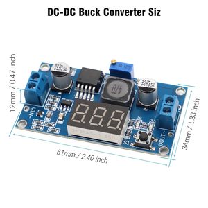 LM2596 Adjustable DC-DC Step-Down Buck Converter Module with LED <strong>Voltage</strong> Regulator Input to 1.25-37V <strong>Output</strong> Power Supply Module - Product Image 2