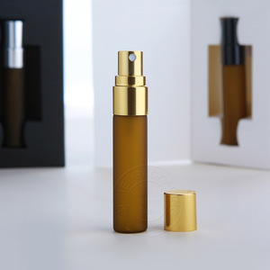 空5毫升样品瓶雾化器喷雾瓶琥珀色磨砂玻璃香水瓶，带纸盒和印刷 - Product Image 2