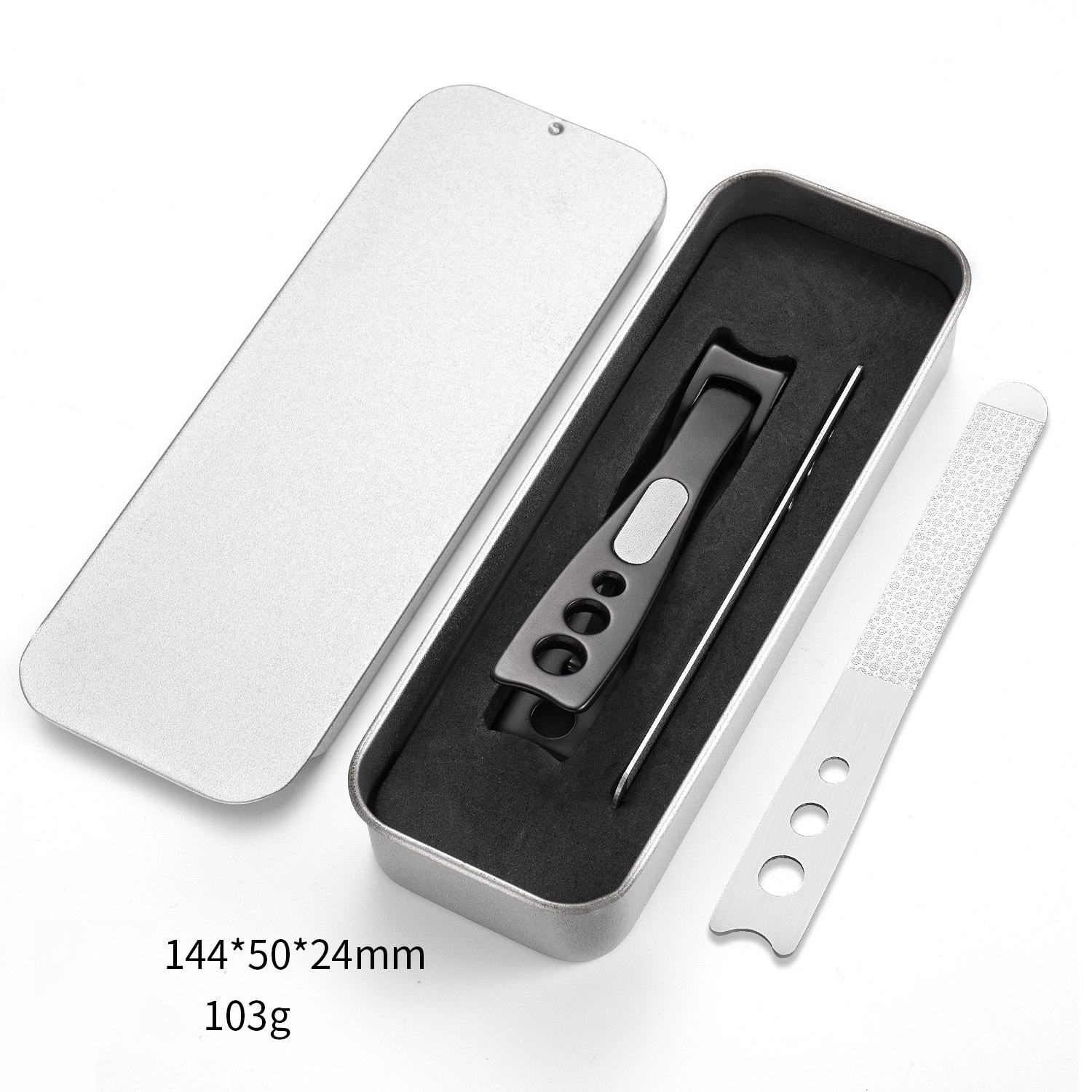 กล่องบรรจุกล่องสำหรับใส่แฟ้มแบนปากเอียงสีดำ