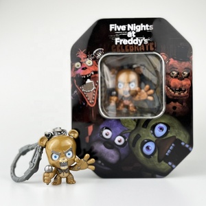 Özel plastik PVC <span class=keywords><strong>FNAF</strong></span> oyuncak üreticisi OEM beş gece anahtarlık figürinler Fredys sırt çantası askı klip 3D aksiyon figürleri