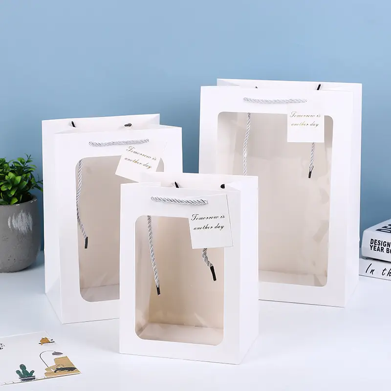 Saco de papel para presente de compras, sacola de papel Kraft com estampa personalizada, sacola reciclável para roupas e alimentos com seu próprio logotipo