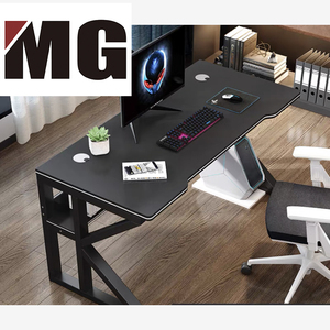 Mesa de estudio larga con almacenamiento de impresora, para pequeños espacios, mesa de estudio de madera diseñada - Product Image 3