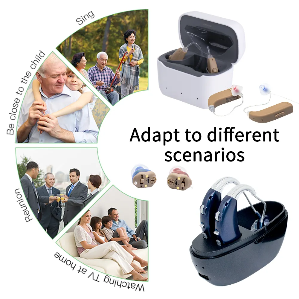 청각 장애를위한 도매 직접 맞춤형 보청기 장치 청력 손실을위한 충전식 숨겨진 보청기
