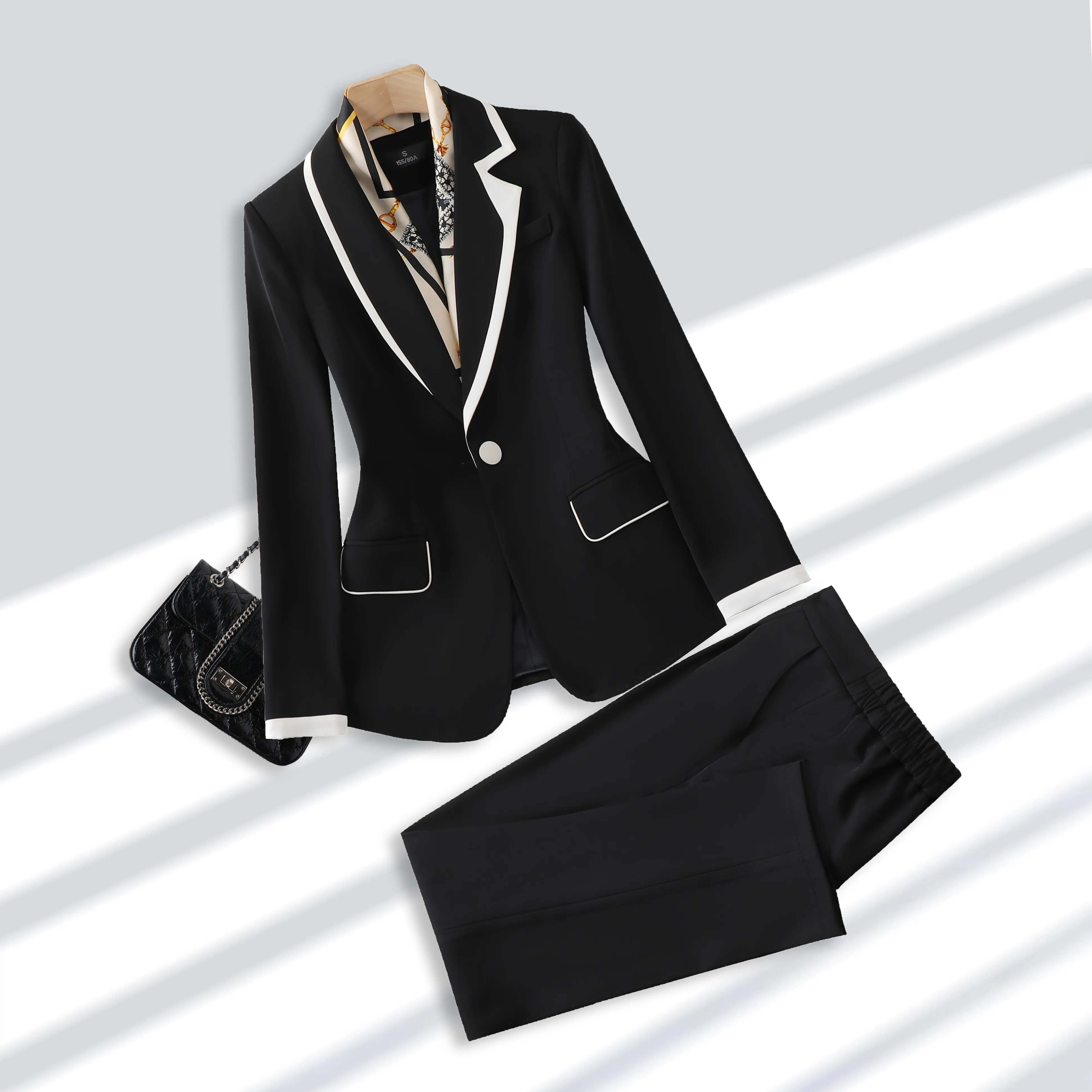 Conjunto de traje de negocios para mujer, ropa de trabajo Formal, Blazer, pantalones, 2 piezas, oferta