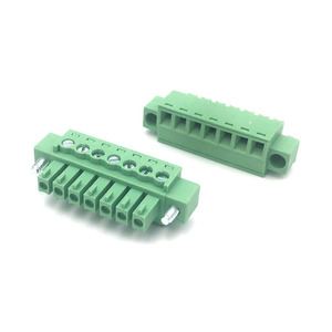 Bloque de terminales de conector de cable verde, paso de 3,81mm, 4 pines, enchufe hembra, bloque de terminales de tornillo de cabeza plana - Product Image 3