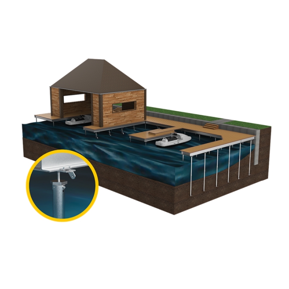 Muelle y cobertizo para embarcaciones