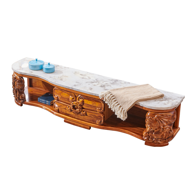 Black wood marble tv cabinet
