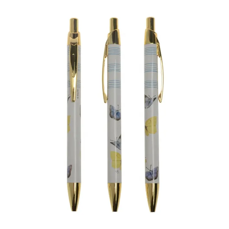 قلم معدني مخصص بالنقر فوق Personnalisable طباعة كاملة أقلام فاخرة De-Ballpoint