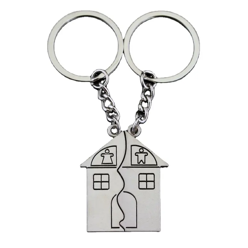 Factory direct Fashion Metal House Keychain Creative Couple Keychain For Women men jewelry