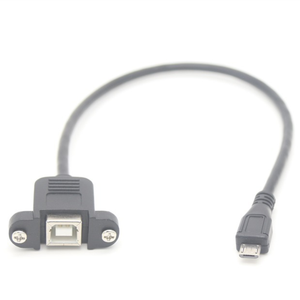 BM TO BF Micro USB 2.0แผงสายเคเบิลเครื่องพิมพ์พร้อมสกรูล็อคพีวีซี/วัสดุฉนวนไนล่อน - Product Image 6