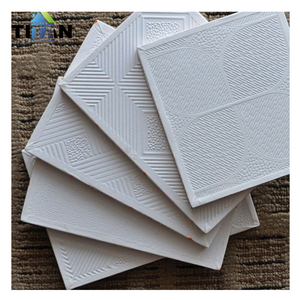 แผ่นยิปซั่มเทียมแผ่นฝ้าเพดานแผ่นฝ้าเพดานฉาบปูน60X60สังเคราะห์ - Product Image 1