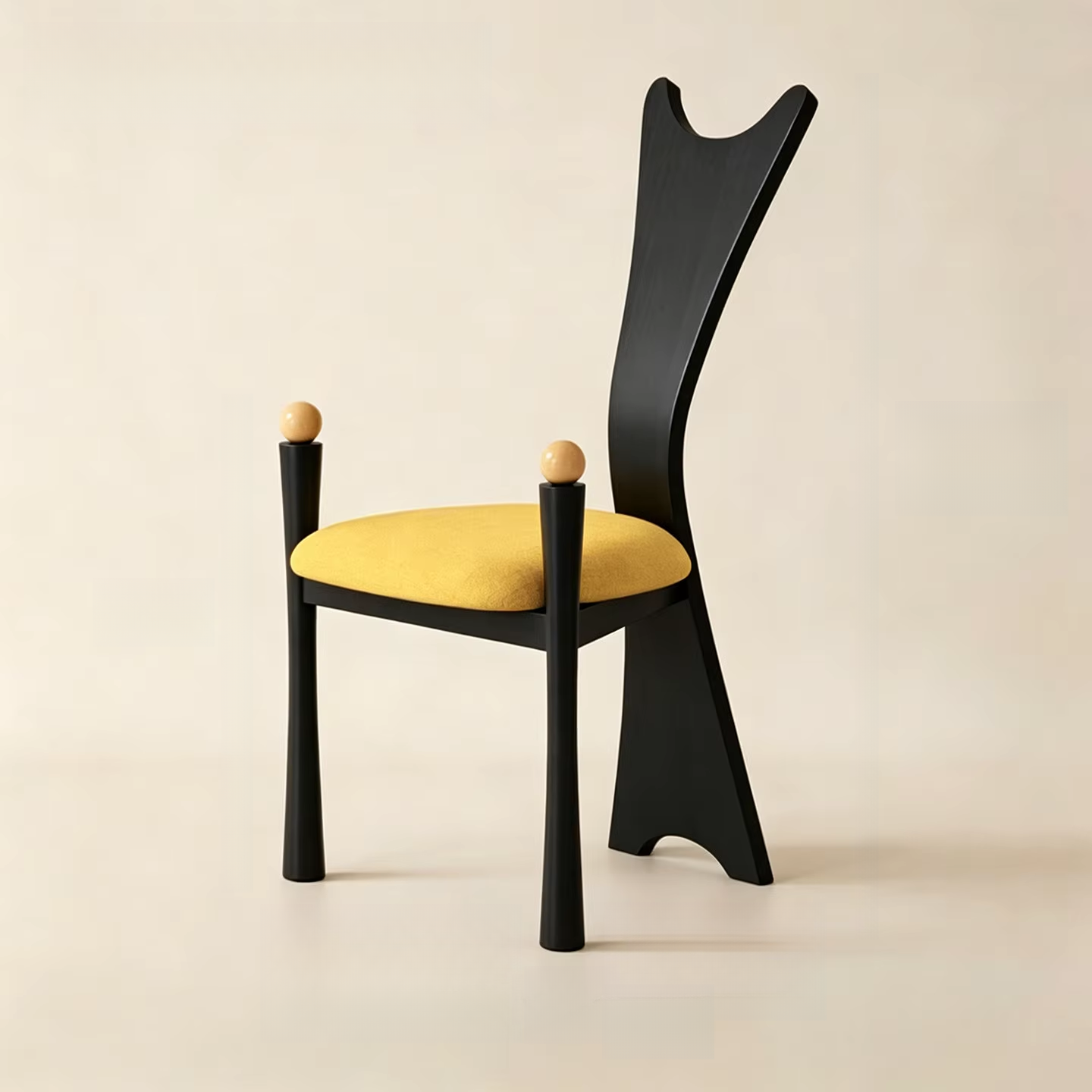 Cuscino del sedile vintage nero + giallo
