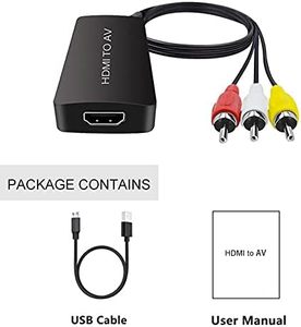 Convertidor HDMI 2 AV 1080P 60Hz HDMI A compuesto 3 RCA AV Adaptador convertidor componente