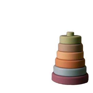 Bebek istifleme oyuncaklar, silikon istifleme halkaları diş çıkarma oyuncak yıldız şekli ile, yumuşak yapı taşları Montessori erken eğitici oyuncak - Product Image 2