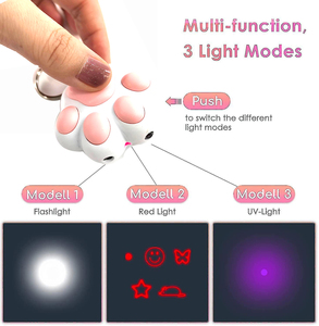 3 in 1 Type-C puntatore Laser ricaricabile giocattolo per gatti interattivo 5 modelli portachiavi a forma di zampa di gatto per animali domestici - Product Image 3