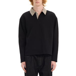 Erkekler İçin Üniseks Ağır Kumaş Büyük Beden Özel Baskı LOGO'lu Kare Kesim Crop Tişört Flanel Termal Pamuklu Çift Katmanlı Uzun Kollu Polo Tişört - Product Image 1