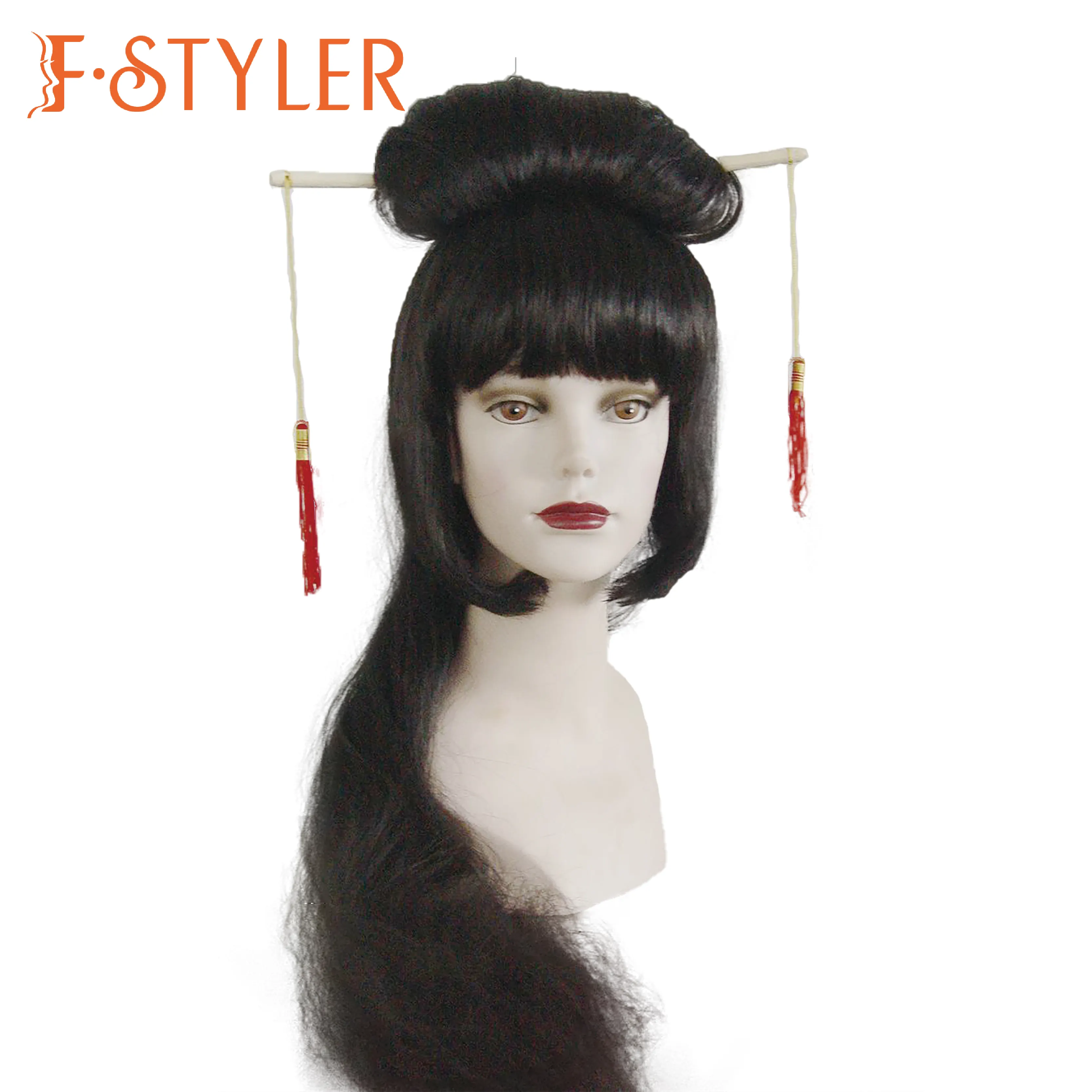 FSTYLER Japan girl long hair cosplay wigs Hot Sale Halloween Carnival Wigs bulk sale Factory Customize Party synthetic wigs