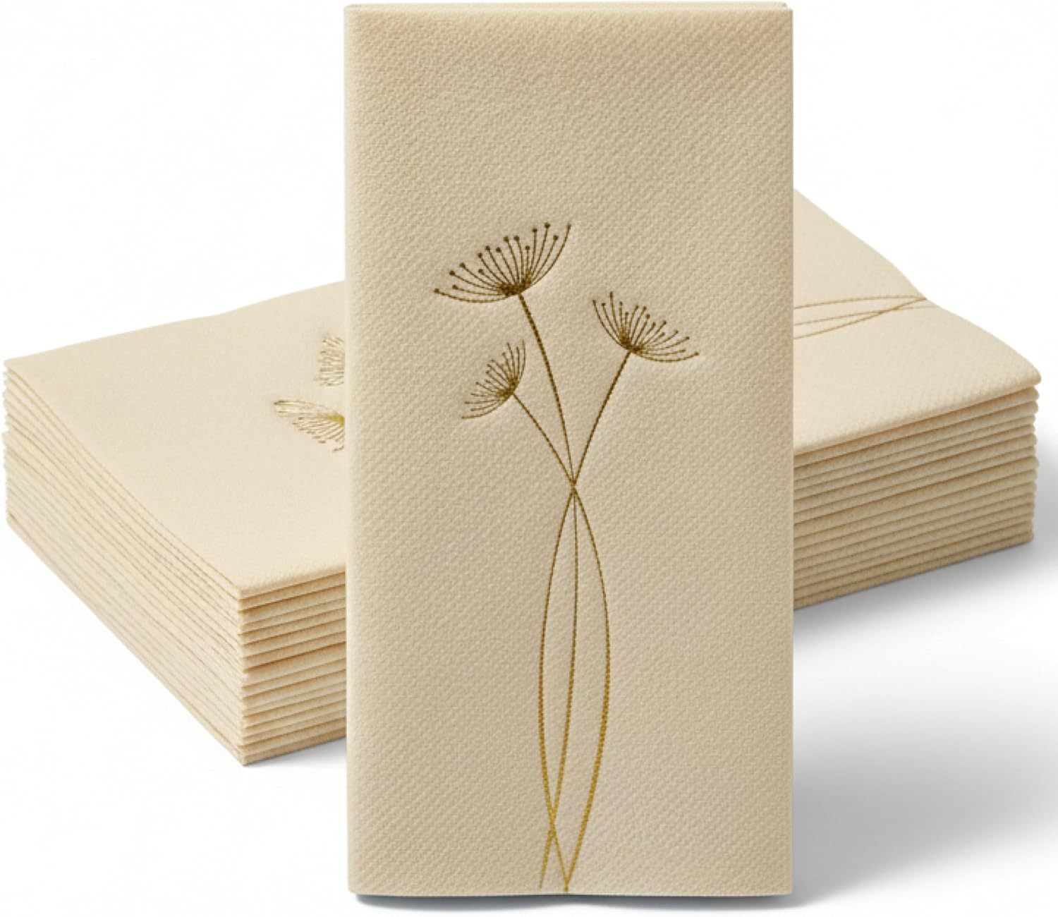 Feuille d'or floral-beige