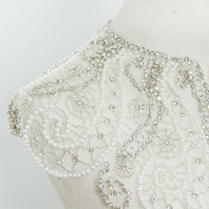 Hoge Kwaliteit Handgemaakte Kralen Parel Geborduurde Jurk Applique Naai-On Strass Voor Bruiden - Product Image 6