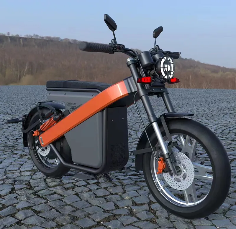 Nuovo design moto sistema elettrico city bike colore arancione freno a disco 60V 20AH 2000W moto elettrica
