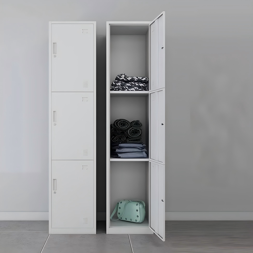 Gris claro, individual, 3 puertas.