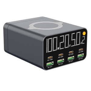 Yeni PD + QC 120W şarj 8 port çok şarj istasyonu kablosuz dijital ekran iPhone dizüstü Tablet Android telefonlar için pedleri - Product Image 1
