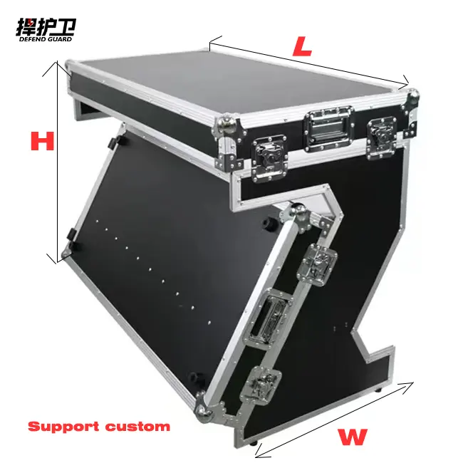 Road Custom Foldable DJ Equipment Table Case Flight Case with Laptop Tray Aluminum Flight Case
