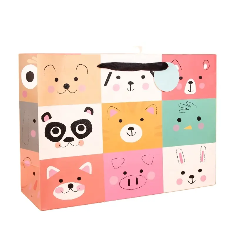Sacchetto di carta regalo OEM regalo di natale caramelle per bambini sacchetto di carta regalo fatto a mano su misura animale