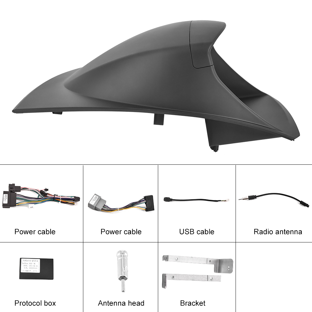Podofo 9 Inch Car Radio Frame Set Installation Dash Kit For Ford/Fiesta General Model-Short Model 2009-2014 With Protocol