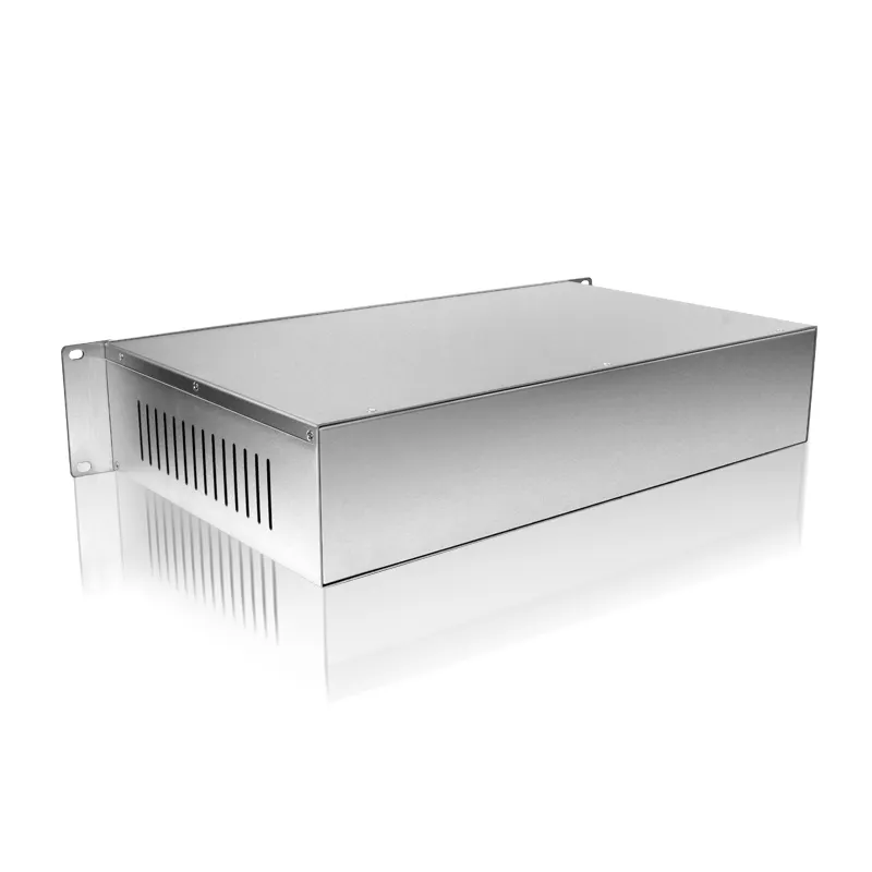 Caja de gabinete de aleación de aluminio anodizado, caja corta de chasis de montaje de servidor de 19 pulgadas, 1U, 2U, 3U, 4U