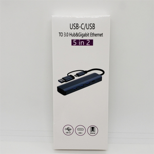 2 in 1 USB A 3.0 ประเภท -C Gigabit การ์ดเครือข่ายแบบมีสายอะแดปเตอร์ประเภท USB C ถึง 1000Mps RJ45 USB 3.0 Type-C HUB สถานีเชื่อมต่อ 5 in 2 - Product Image 6