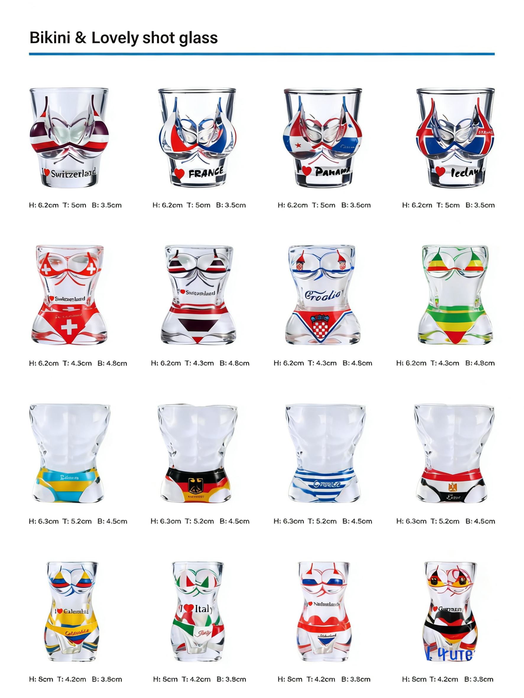 Bikini y un adorable vaso de chupito (no el precio de la página)