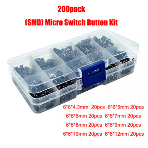 10 modelli 6*6 tattile Micro interruttore tattile pulsante Kit 2P 4P 4.3 5 ~ 13MM DIP SMD staffa impermeabile 6x6 chiave PCB interruttore fai da te - Product Image 4