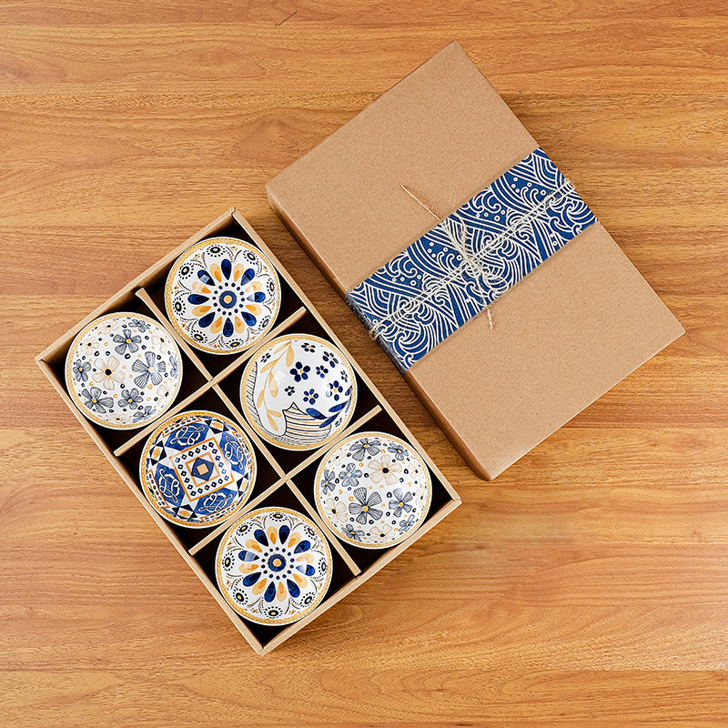 Flowers bloom and prosperity 6 bowls