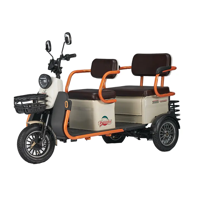 Trung Quốc dành cho người lớn Xích Lô điện ba bánh xe kéo Tuk Scooter 60V năng lượng mặt trời-Powered ba bánh mở cơ thể xe kéo