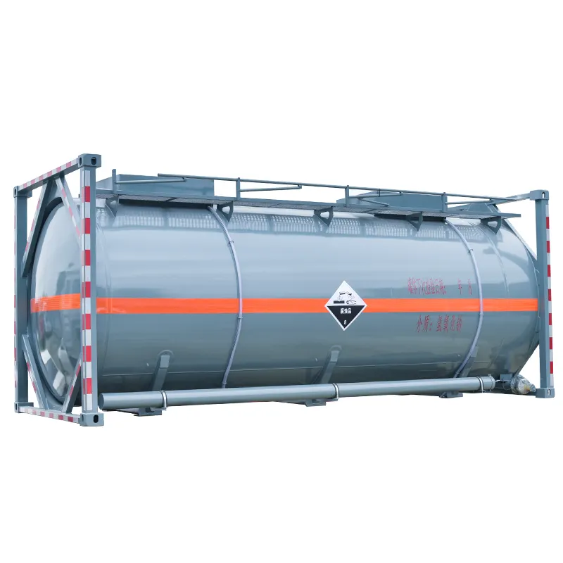 Aangepaste 20ft 30ft 40ft Iso Tankcontainer Voor Chemisch Vloeibaar Transport
