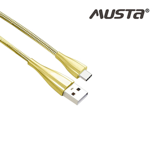 用于手机摄像头的高品质3A快速充电金/银/红铜USB a公对C型数据线编织屏蔽